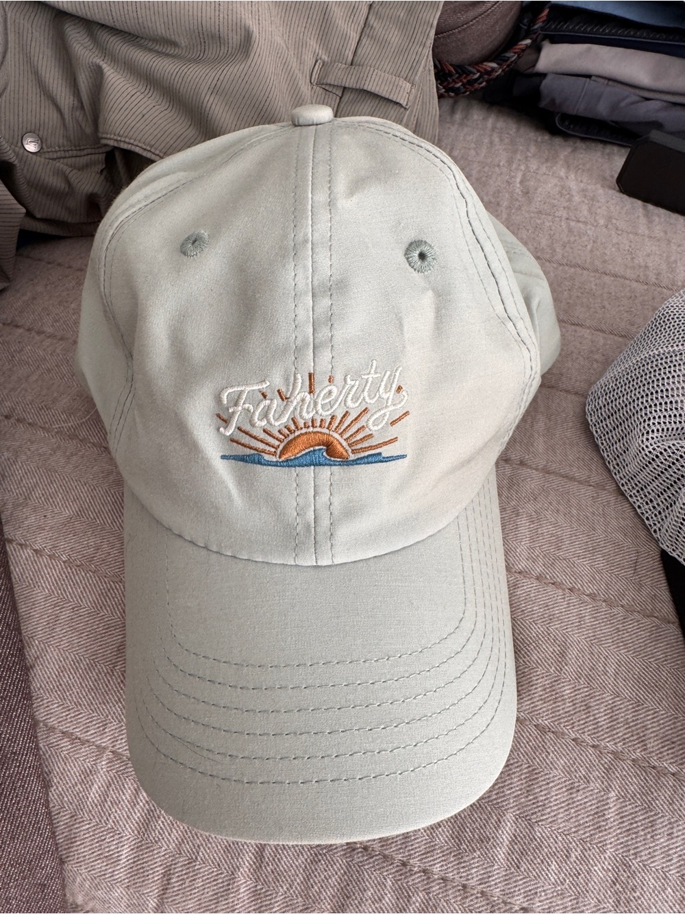 Faherty Light Sage Embroidered Sunrise Baseball Cap plus others